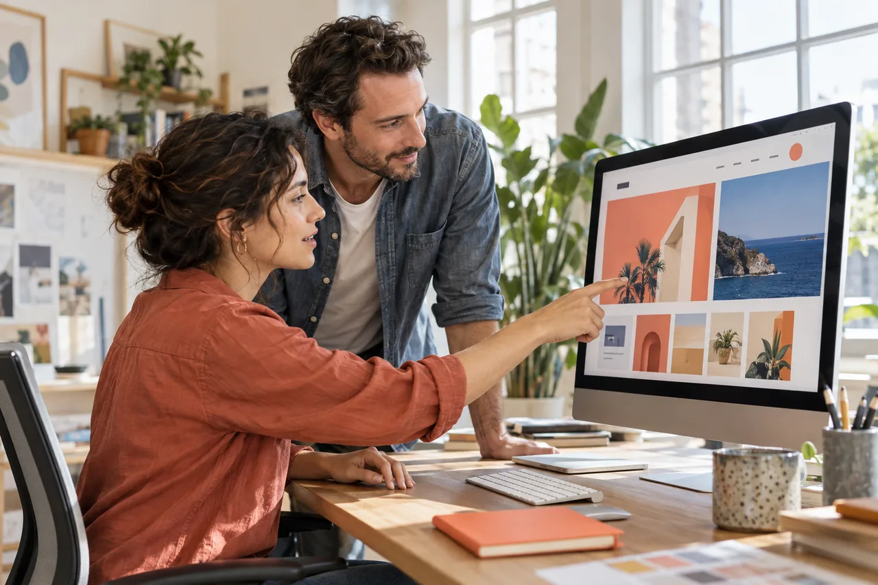 Immagine illustrativa di un sito web su monitor e tablet